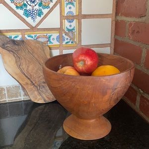 Hand Carved Vintage Antique Wood Bowl